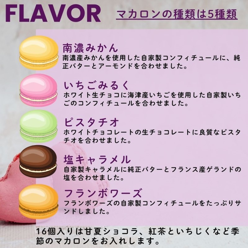 こだわり マカロン 詰め合わせ 10個入り セット 焼き菓子 スイーツセット マカロン10個入り ( 南濃みかん いちごみるく ピスタチオ 塩キャラメル フランボワーズ )