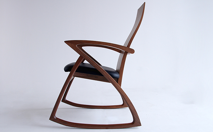 U-La ハイバック ロッキングチェア（ブラウン）木製 インテリア おしゃれ 椅子 家具 市場家具