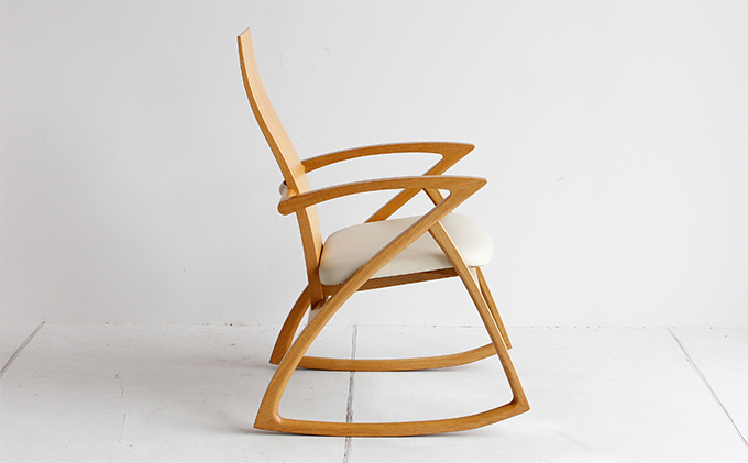 U-La ハイバック ロッキングチェア（ナチュラル） 木製 インテリア おしゃれ 椅子 市場家具