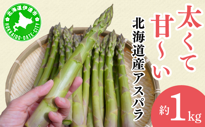 [2026年先行予約]太くてあまーい 北海道産 春芽 アスパラ (約1kg/LL以上中心+3L・L混合 ) 先行予約 新鮮 採れたて直送 旬 野菜 あすぱら 農家直送 北海道 Farm&Firm かたもと 伊達市 かたもと 伊達市