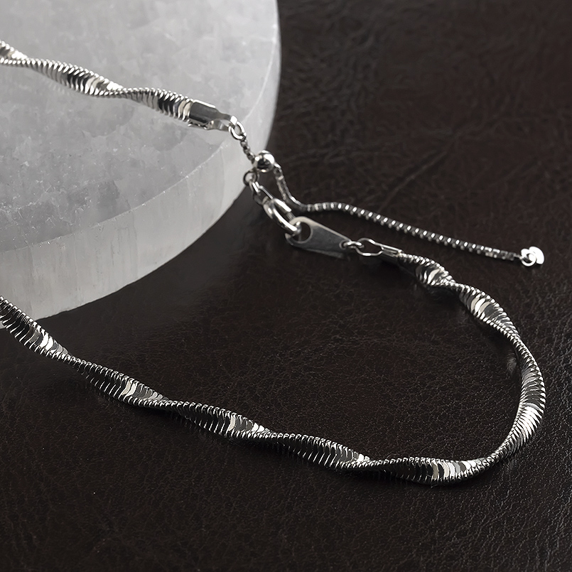 プラチナ ネックレス チェーンのみ レディース スネークチェーン 太め