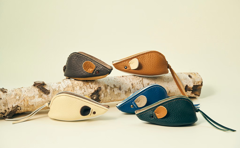 ねずみのポーチ bread［amina+］【 本革 革小物 レザー