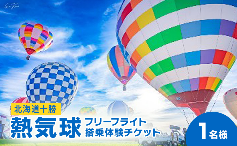 北海道 十勝 熱気球 搭乗体験チケット 1名様 フリーフライト