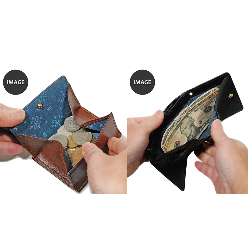 シルキーレザー 三つ折り 財布 【LIME】