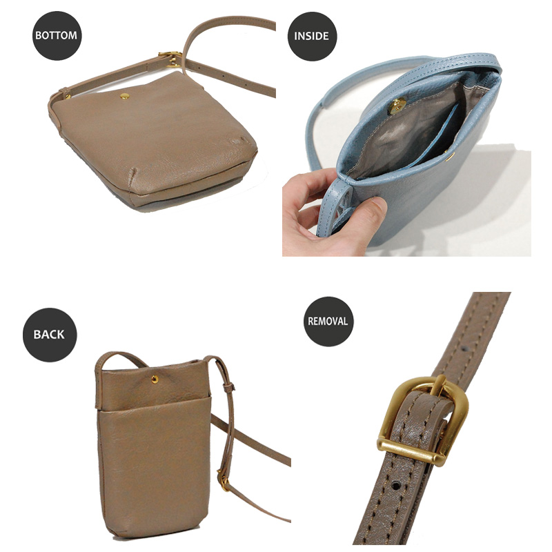 オリーブレザー スマホショルダー 【A-LOOK】