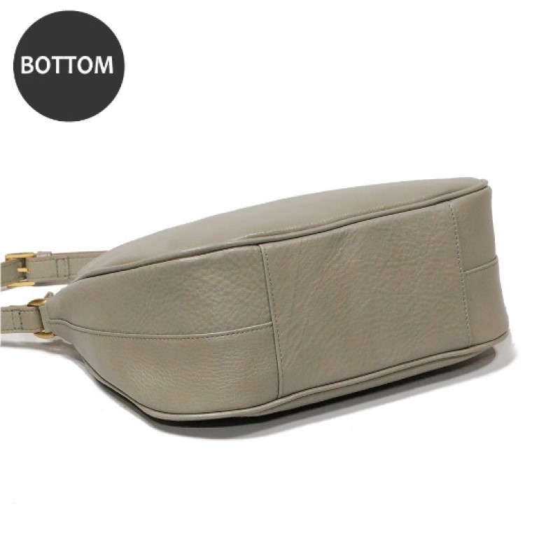 オリーブレザー プレーン ショルダーバッグ 【A-LOOK】