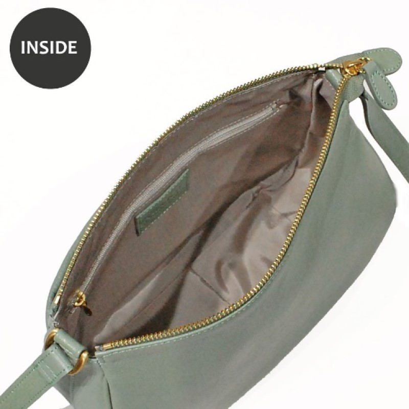 オリーブレザー プレーン ショルダーバッグ 【A-LOOK】