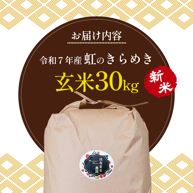 はなまる農園令和7年新米香川県産「虹のきらめき（玄米）30kg」 玄米 お米