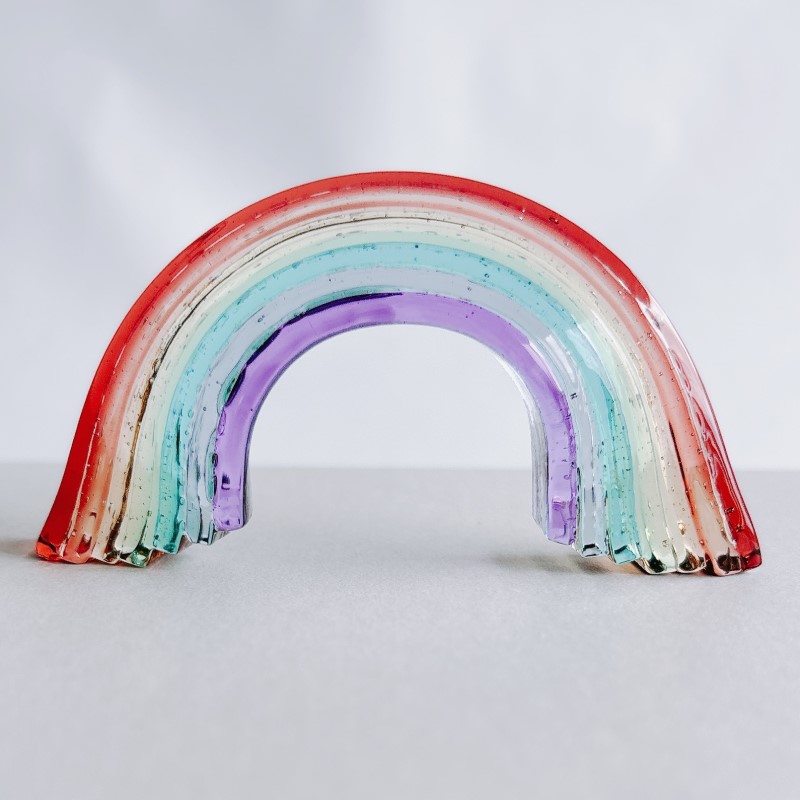 ガラス 虹のオブジェ 《ガラス製・ティント・S》 インテリア