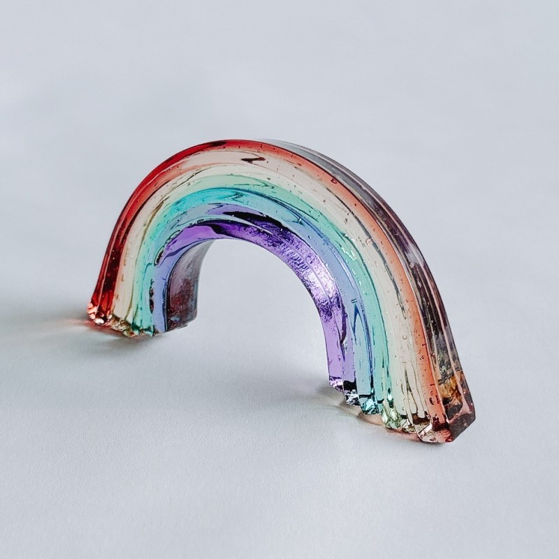 ガラス 虹のオブジェ 《ガラス製・ティント・S》 インテリア