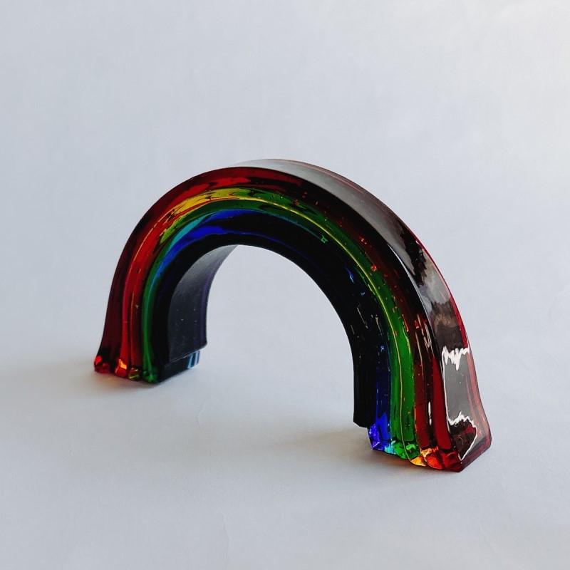 ガラス 虹のオブジェ 《ガラス製・ビビッド・L》 インテリア
