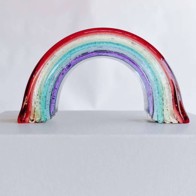 ガラス 虹のオブジェ 《ガラス製・ティント・L》 インテリア