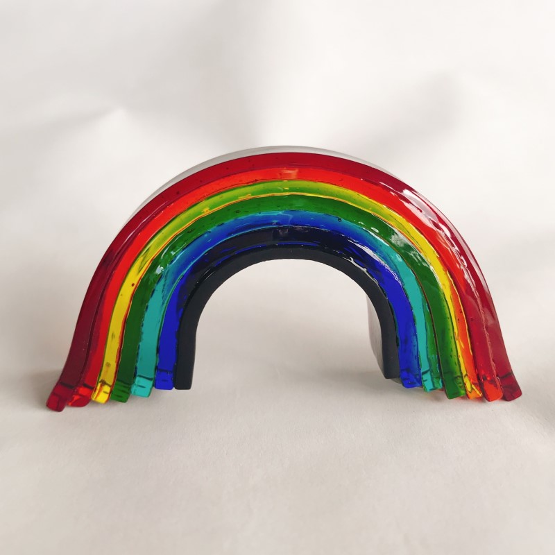 ガラス 虹のオブジェ 《ガラス製・ビビッド・M》 インテリア