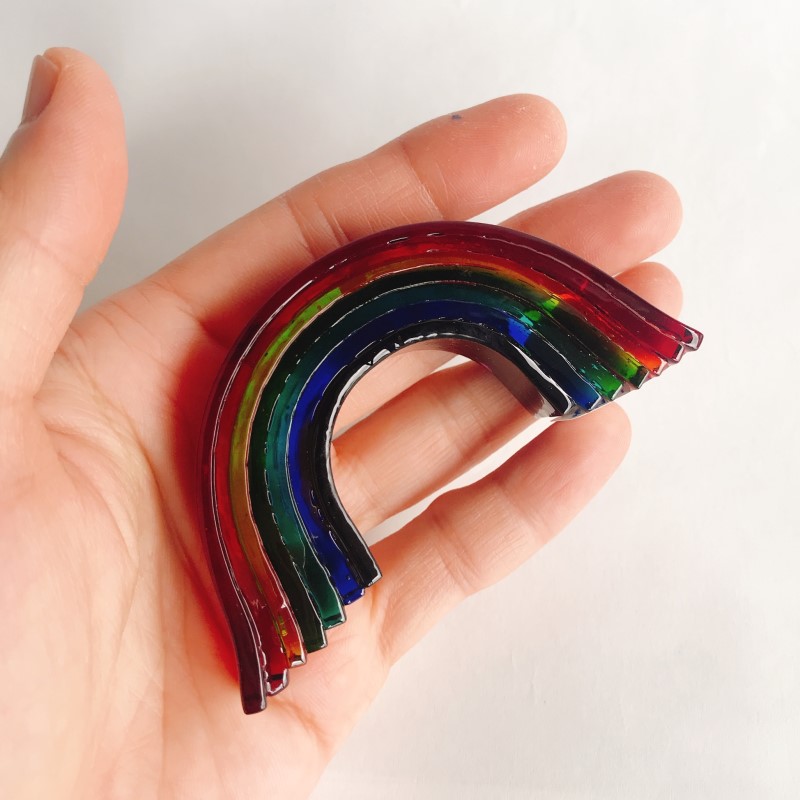 ガラス 虹のオブジェ 《ガラス製・ビビッド・M》 インテリア