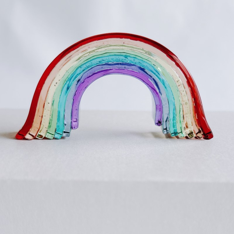 ガラス 虹のオブジェ 《ガラス製・ティント・M》 インテリア