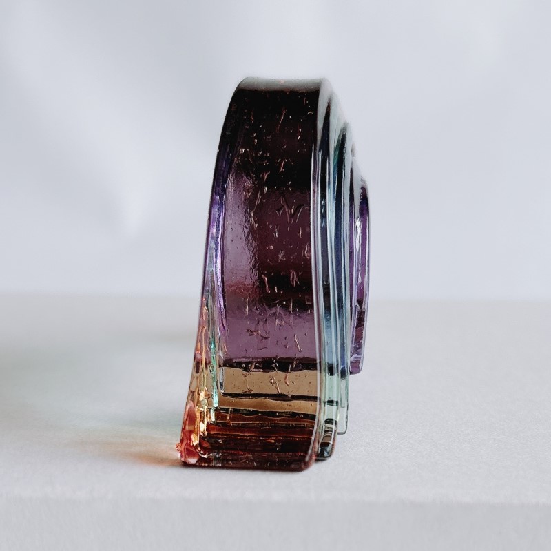 ガラス 虹のオブジェ 《ガラス製・ティント・M》 インテリア