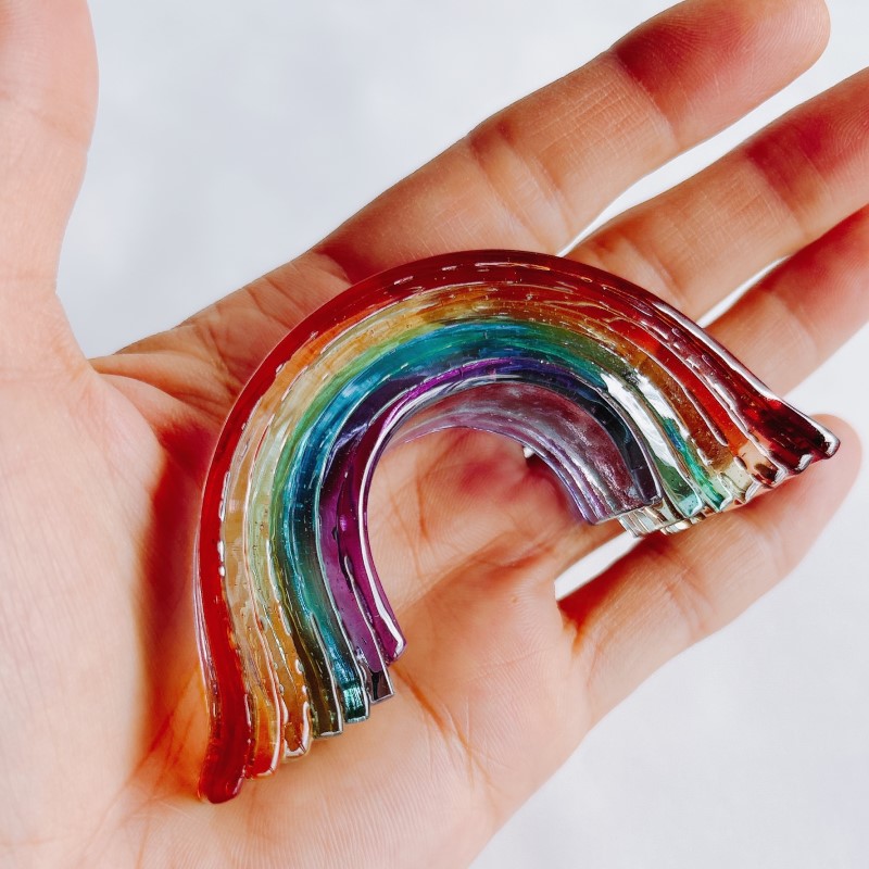 ガラス 虹のオブジェ 《ガラス製・ティント・M》 インテリア