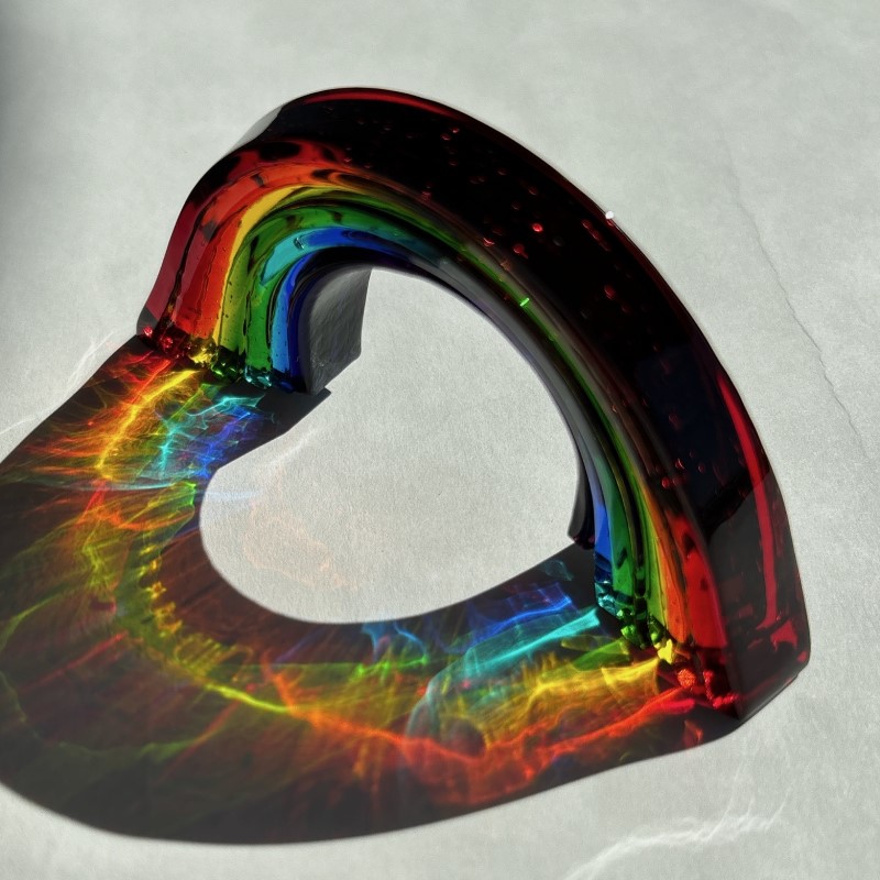 ガラス 虹のオブジェ 《ガラス製・ビビッド・S》 インテリア