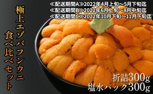 極上 エゾバフンウニ 折詰300g・塩水パック300g 食べ比べセット 配送期間A：4月上旬～5月下旬迄