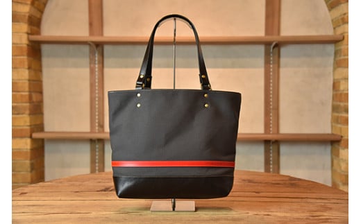 帆布と革のトートバッグ　近江牛レザー　地産帆布使用　アイアングレー【CC36W】