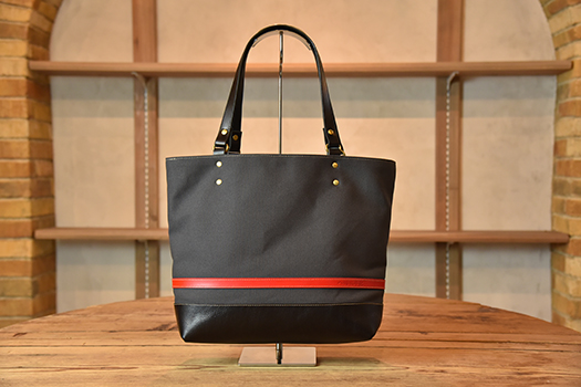 帆布と革のトートバッグ　近江牛レザー　地産帆布使用　アイアングレー【CC36W】