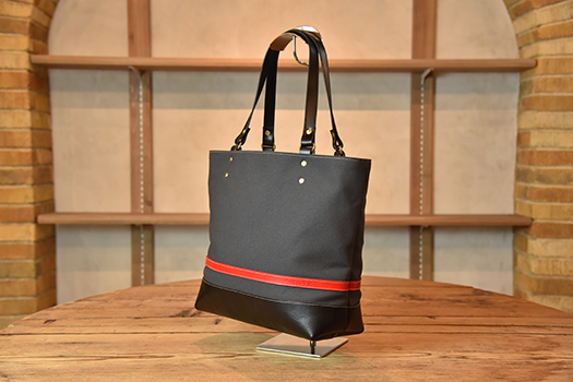 帆布と革のトートバッグ　近江牛レザー　地産帆布使用　アイアングレー【CC36W】