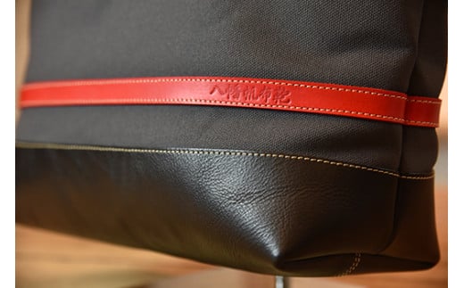 帆布と革のトートバッグ　近江牛レザー　地産帆布使用　アイアングレー【CC36W】