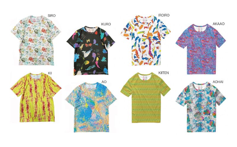 Tシャツ 感覚刺激Tシャツ 06AOHAI 洋服 ファッション 総柄Tシャツ プレゼント 手書き 絵画 アート作品 通気性 柔軟性 日本製 福祉施設 ワークショップ 東京都 墨田区