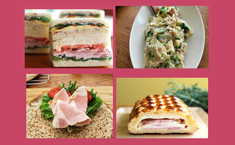 長期熟成布巻きロースハムブロック（カナダ、アメリカ産素材使用）2.4kg(約800gx３パック)　冷蔵　食品 加工肉 豚肉 ハム ロースハム 手作り 国内産 熟成 香辛料 ハーブ スモーク おつまみ