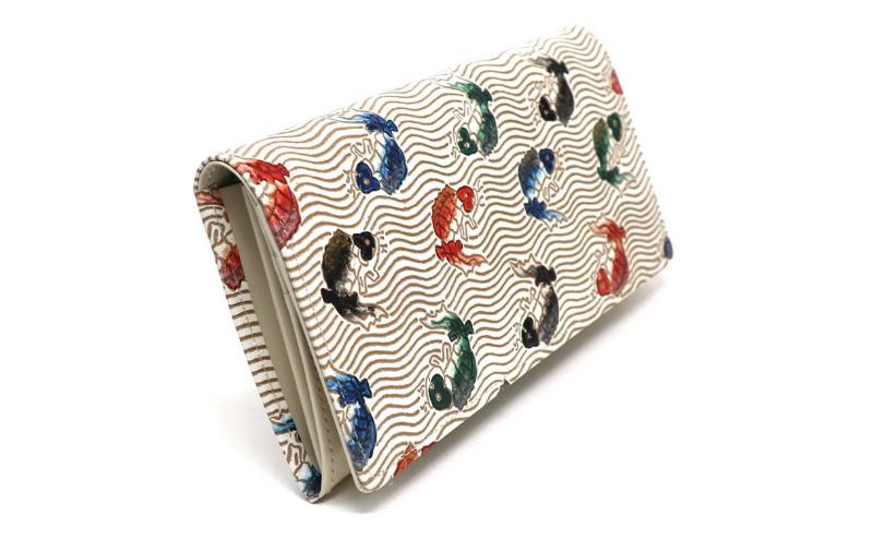 【文庫屋大関】束入れ 荒磯【皮革工芸品】 財布 お札 お札入れ 長財布 カード 小銭 牛革 手作り 日本製 墨田区 東京都