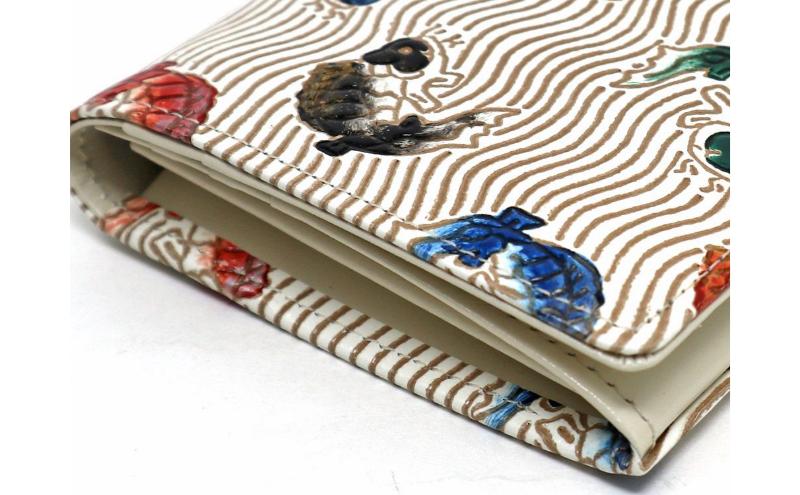 【文庫屋大関】束入れ 荒磯【皮革工芸品】 財布 お札 お札入れ 長財布 カード 小銭 牛革 手作り 日本製 墨田区 東京都