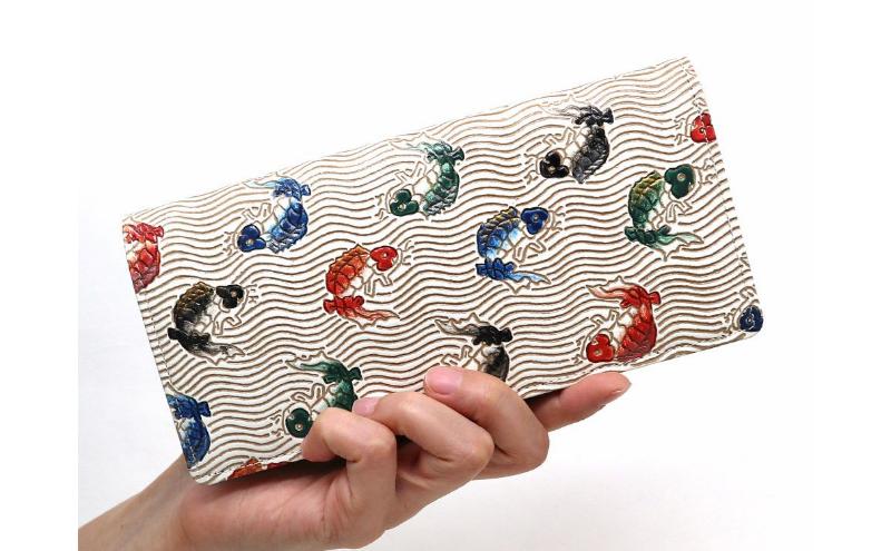 【文庫屋大関】束入れ 荒磯【皮革工芸品】 財布 お札 お札入れ 長財布 カード 小銭 牛革 手作り 日本製 墨田区 東京都