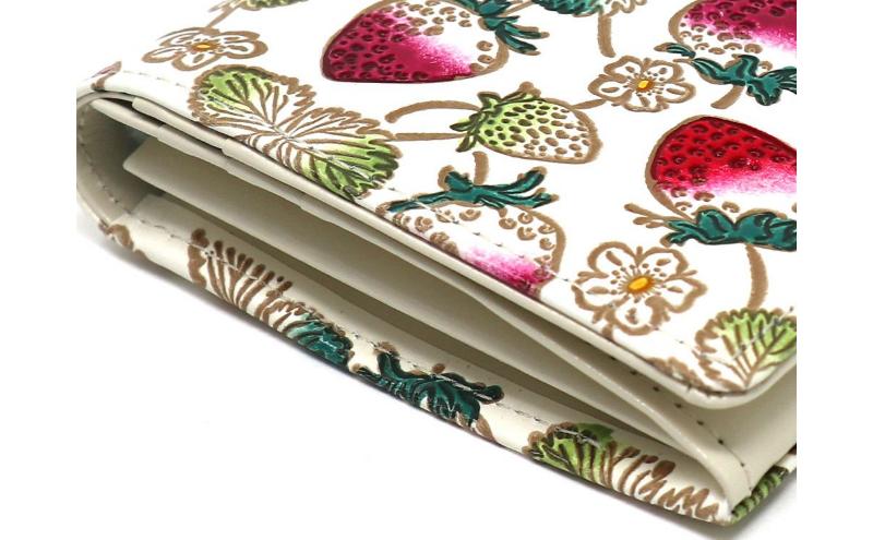 【文庫屋大関】束入れ いちご【皮革工芸品】 財布 お札 お札入れ 長財布 カード 小銭 牛革 手作り 日本製 墨田区 東京都