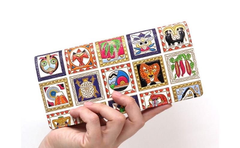 【文庫屋大関】束入れ アフリカ【皮革工芸品】 財布 お札 お札入れ 長財布 カード 小銭 牛革 手作り 日本製 墨田区 東京都