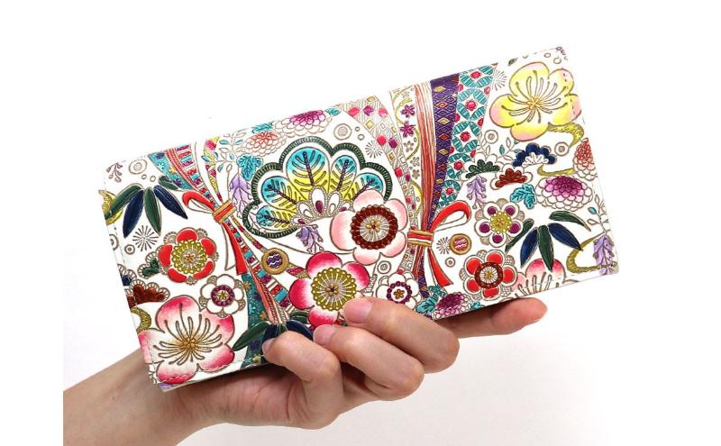 【文庫屋大関】束入れ 華熨斗【皮革工芸品】 財布 お札 お札入れ 長財布 カード 小銭 牛革 手作り 日本製 墨田区 東京都