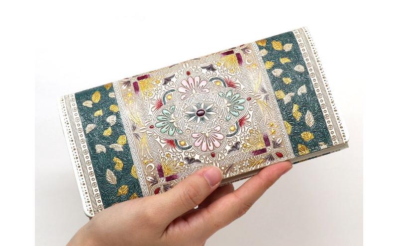 【文庫屋大関】束入れ 黄金のタピ【皮革工芸品】 財布 お札 お札入れ 長財布 カード 小銭 牛革 手作り 日本製 墨田区 東京都