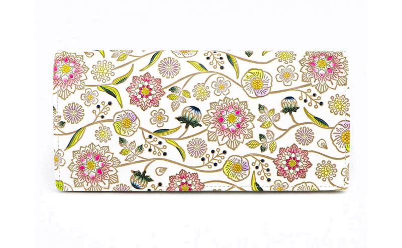 【文庫屋大関】束入れ ダリア＜ベリーピンク＞【皮革工芸品】 財布 お札 お札入れ 長財布 カード 小銭 牛革 手作り 日本製 墨田区 東京都