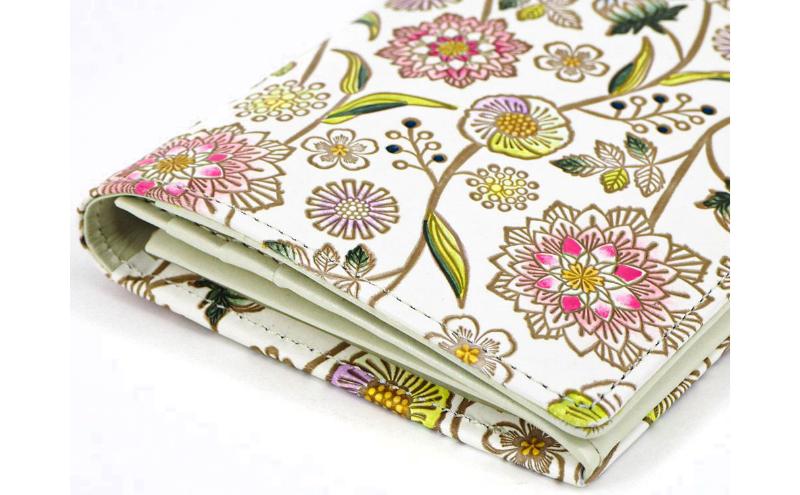 【文庫屋大関】束入れ ダリア＜ベリーピンク＞【皮革工芸品】 財布 お札 お札入れ 長財布 カード 小銭 牛革 手作り 日本製 墨田区 東京都