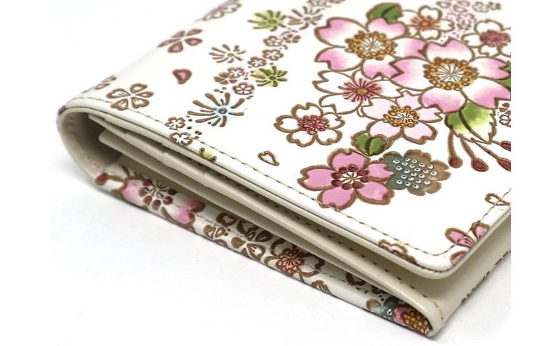 【文庫屋大関】束入れ かすみ桜【皮革工芸品】 財布 お札 お札入れ 長財布 カード 小銭 牛革 手作り 日本製 墨田区 東京都
