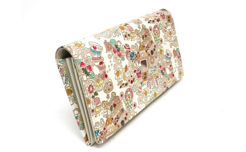 【文庫屋大関】束入れ お菓子の家【皮革工芸品】 財布 お札 お札入れ 長財布 カード 小銭 牛革 手作り 日本製 墨田区 東京都