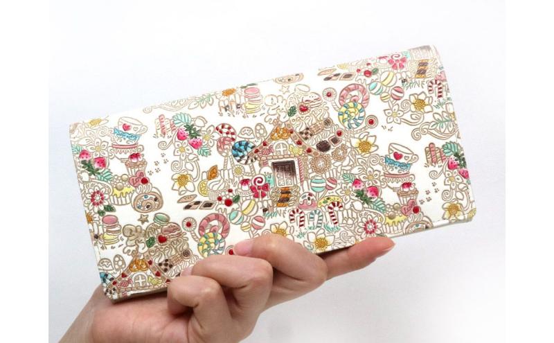 【文庫屋大関】束入れ お菓子の家【皮革工芸品】 財布 お札 お札入れ 長財布 カード 小銭 牛革 手作り 日本製 墨田区 東京都