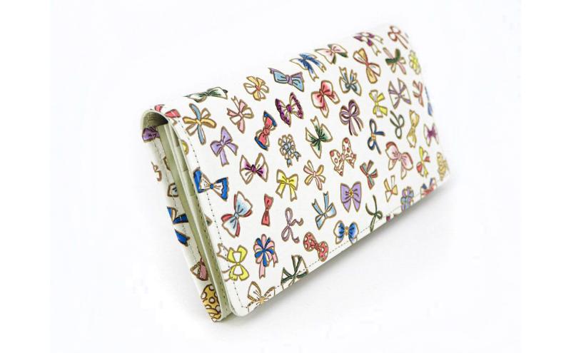 【文庫屋大関】束入れ プチリボン【皮革工芸品】 財布 お札 お札入れ 長財布 カード 小銭 牛革 手作り 日本製 墨田区 東京都