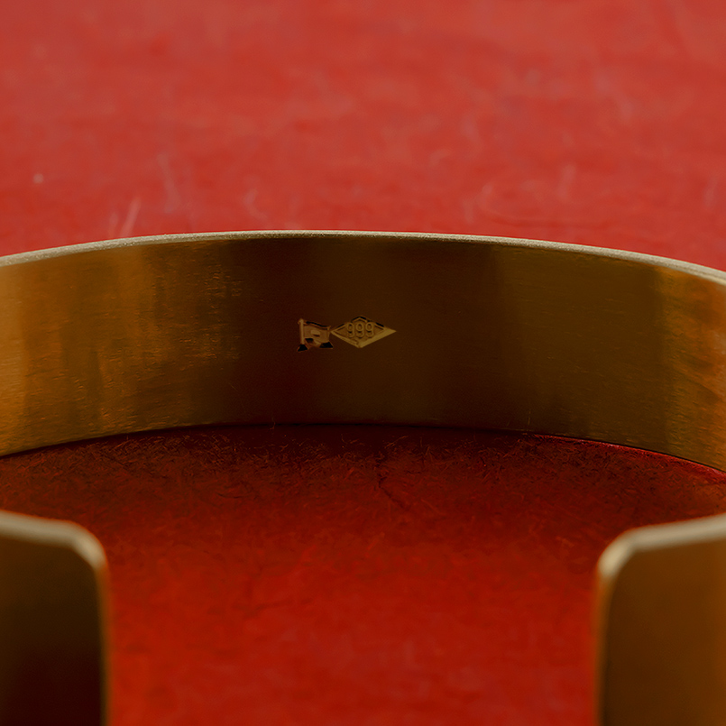 山梨県昭和町のふるさと納税 ブレスレット 純金 造幣局検定刻印付 K24 鍛造技法 幅15mm 腕周り20cm 210204105tmunik24-20 SWAA240