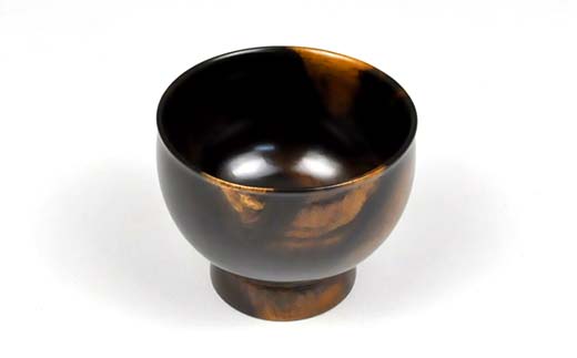 佐竹 一夫作 黒柿 ぐい呑 高台あり（桐箱入）SR-1203 漆 うるし 漆器 天然木 黒柿 くろがき 手作り F6P-2523