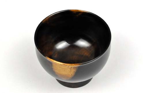 佐竹 一夫作 黒柿 ぐい呑 高台あり（桐箱入）SR-1203 漆 うるし 漆器 天然木 黒柿 くろがき 手作り F6P-2523