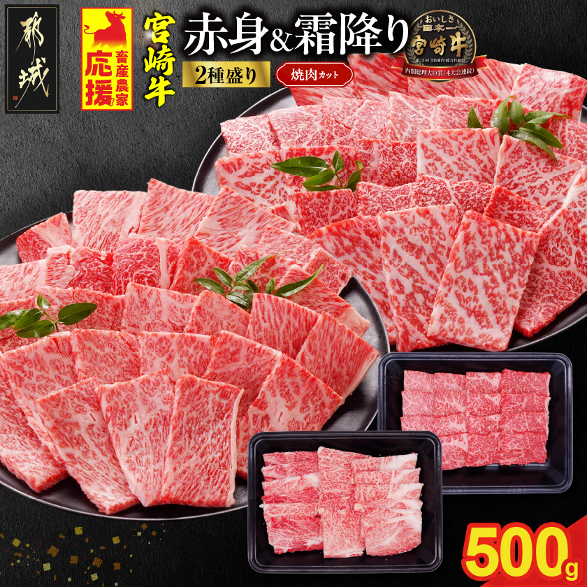 畜産農家応援! 宮崎牛焼肉2種セット250g×2パック