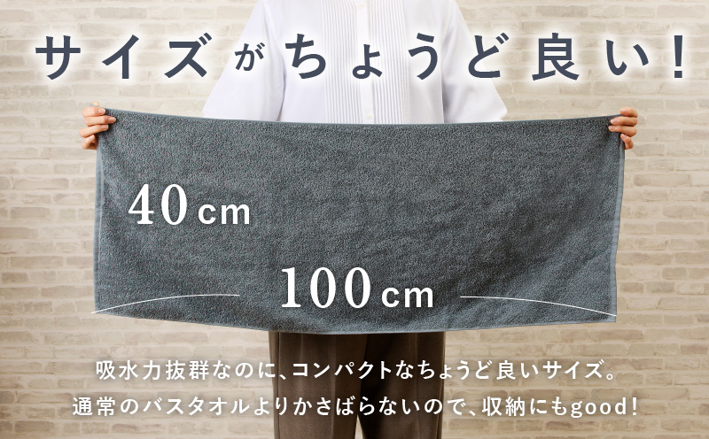 コンパクトバスタオル 6枚 シックグレー【速乾 中厚 ロングヘア