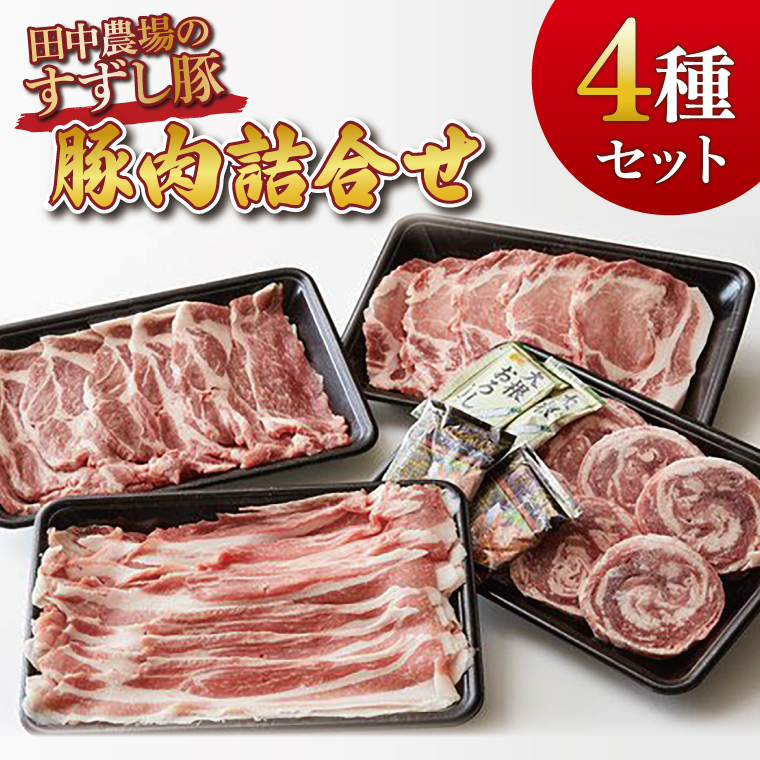 【茨城県行方市】【2026年2月より順次発送】【田中農場のすずし豚】豚肉詰合せ|肉 お肉 豚肉 豚 ぶた ロールステーキ ステーキ トンカツ 肩ロース ロース バラ しゃぶしゃぶ 詰め合わせ セット すずし豚 ブランド 銘柄 茨城県 行方市(M-7)