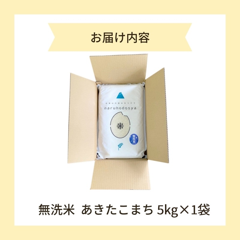 米 無洗米 あきたこまち 5kg×1 令和7年産 秋田県 にかほ市 お米 こめ