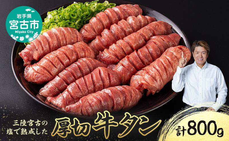 【岩手県宮古市】三陸宮古の塩を使用した 熟成牛タン スライス 800g (200g×4p) セット 詰め合わせ 厚切り牛タン 味付け肉 味付き肉 牛たん 牛タン 牛肉 牛 肉 お肉 厚切り 熟成 タン 冷凍 冷凍牛たん 焼き肉 焼肉 キャンプ BBQ アウトドア 岩手 岩手県 宮古市